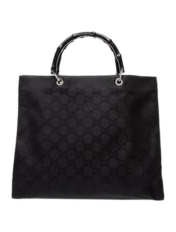 Gucci Handle Bags GG Nylon Bamboo Shopper