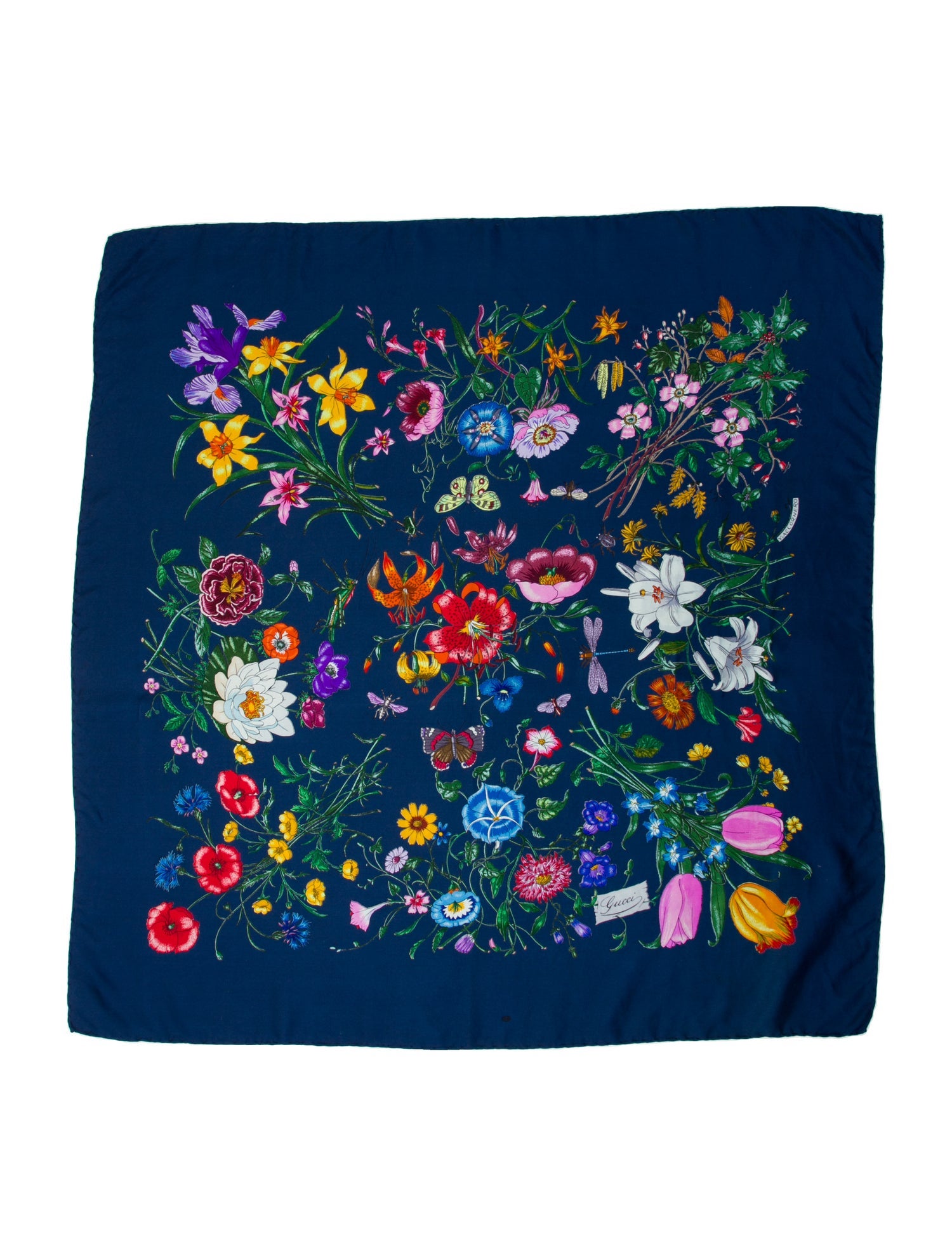 Gucci Silk Floral Print Scarf