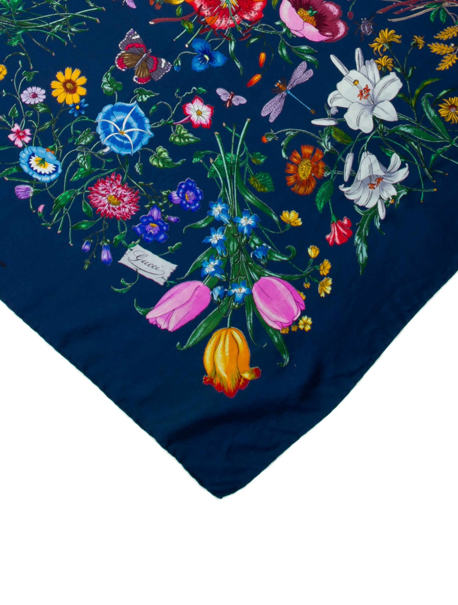 Gucci Silk Floral Print Scarf