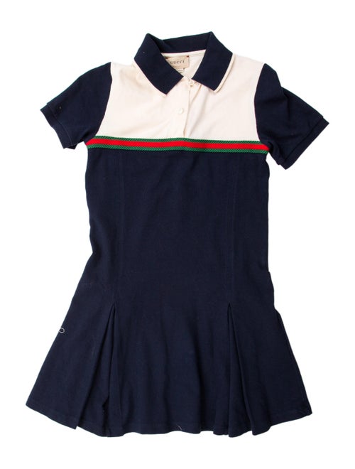 Gucci Girls' Woven Short Sleeve Dress