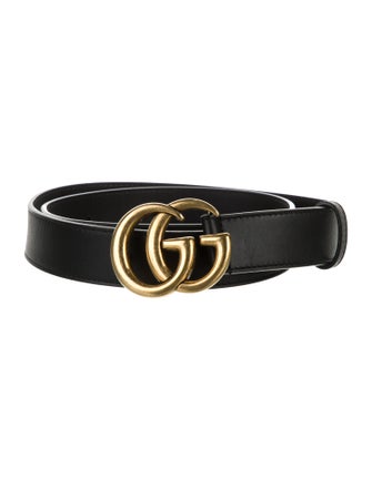 Gucci Double G Logo Leather Belt