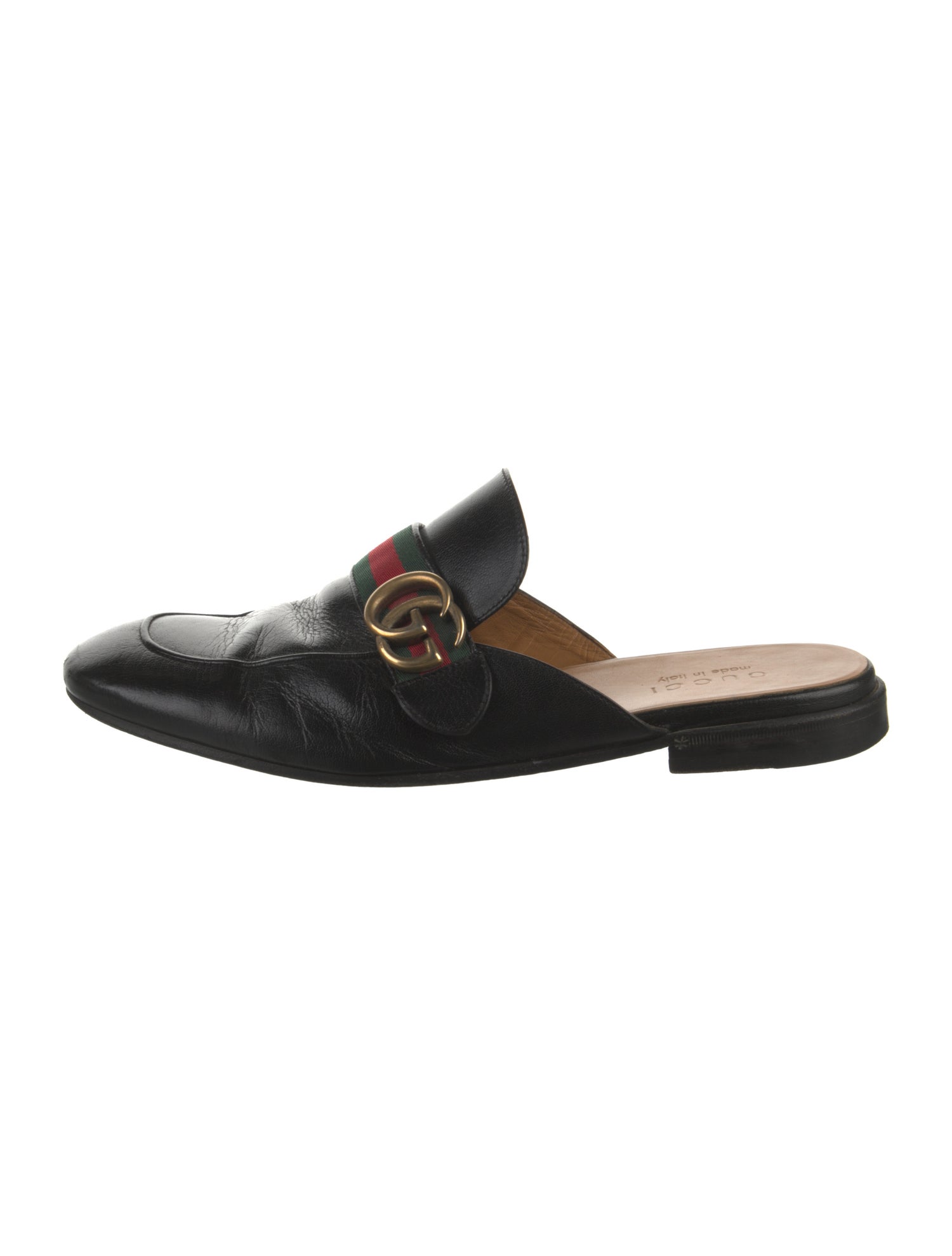 Gucci GG Logo Leather Mules