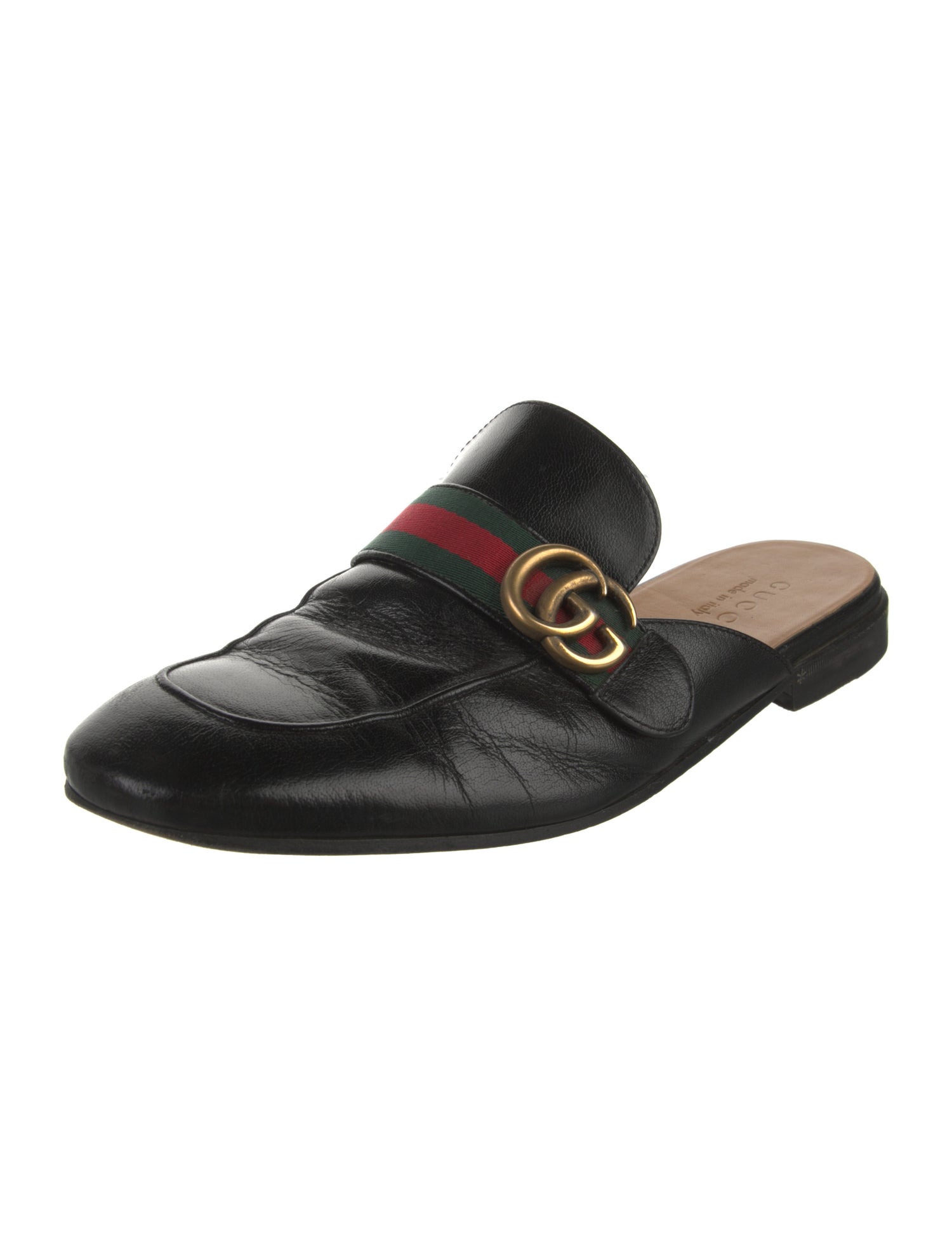Gucci GG Logo Leather Mules