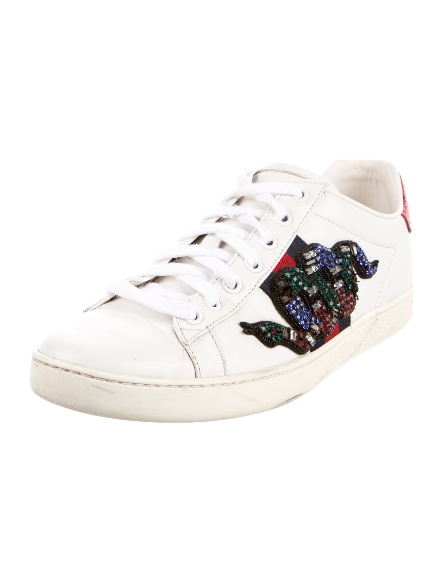 Gucci Sylvie Web Accent Leather Sneakers