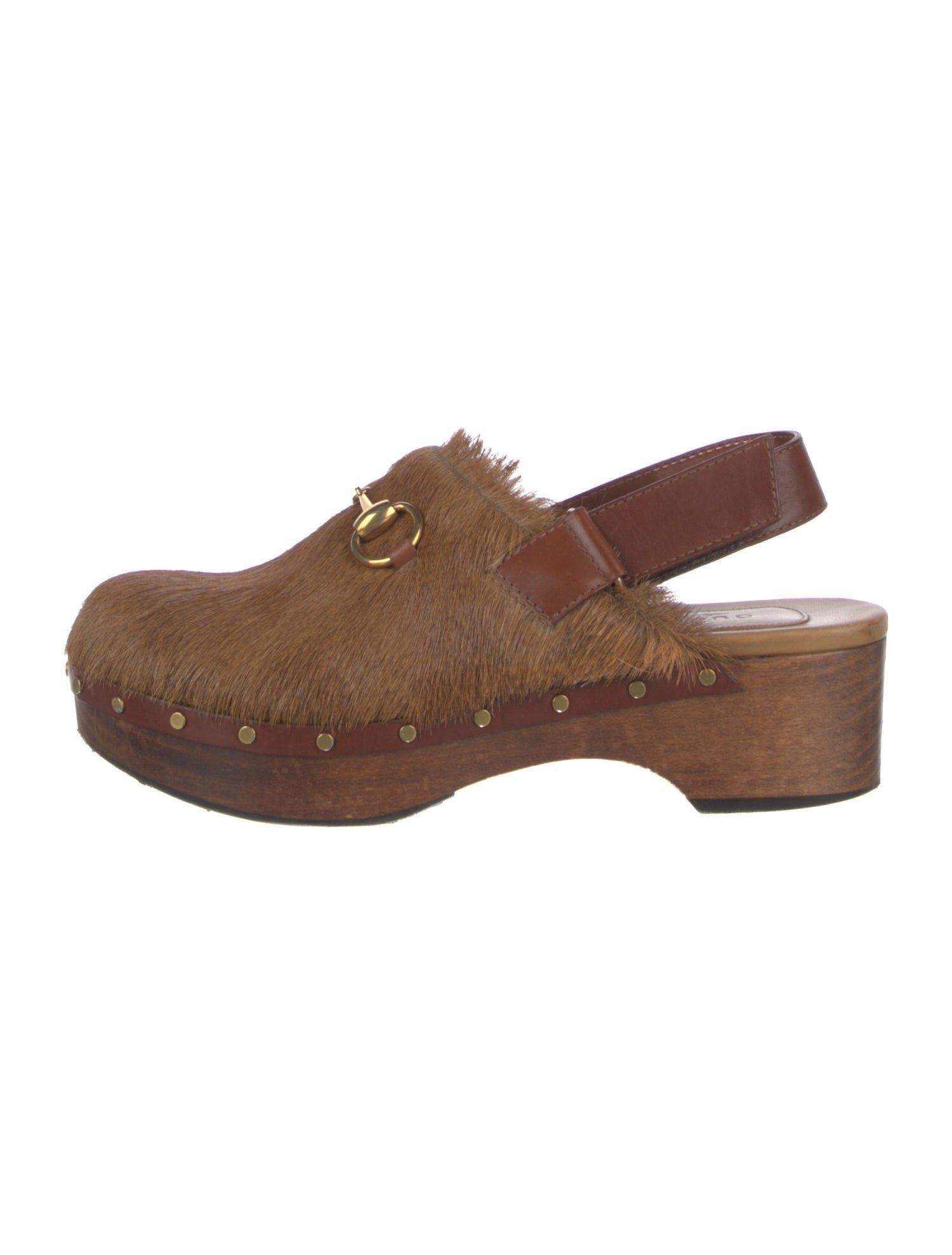 Gucci Horsebit Accent Ponyhair Slingback Pumps