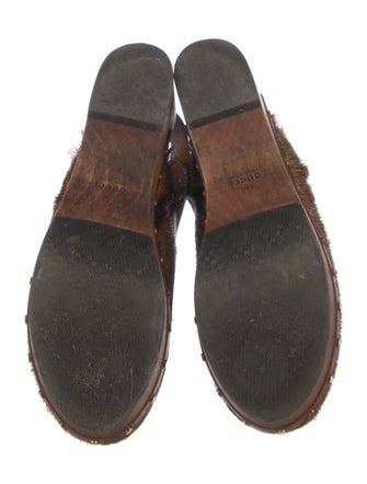 Gucci Horsebit Accent Ponyhair Slingback Pumps