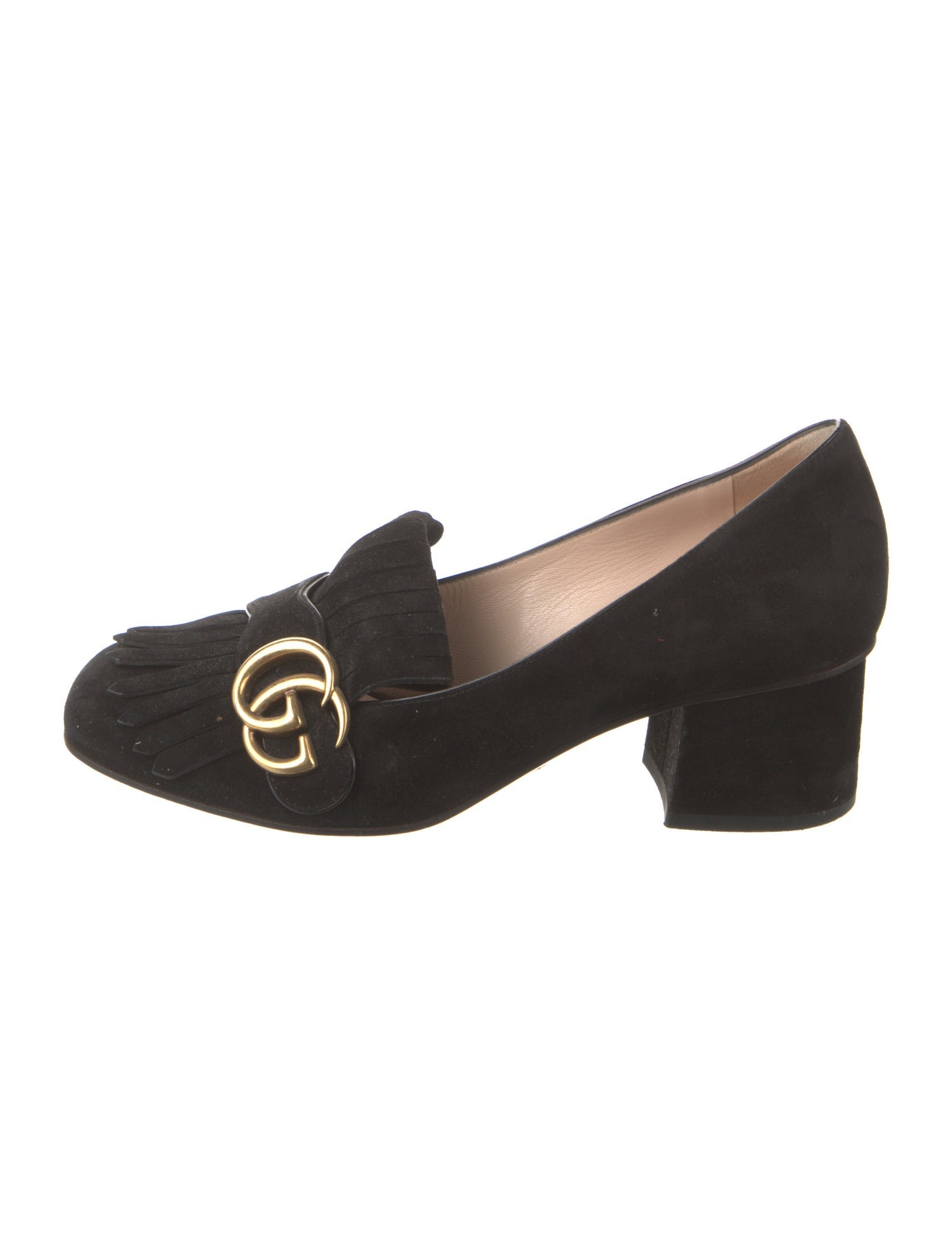 Gucci Double G Logo Suede Pumps