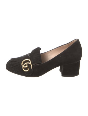 Gucci Double G Logo Suede Pumps