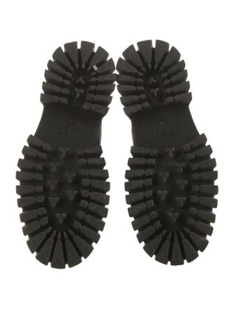 Gucci Interlocking G Logo Leather Combat Boots