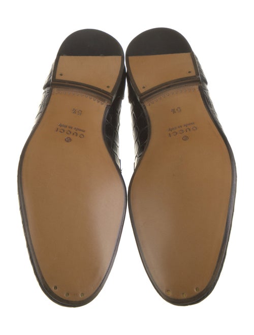 Gucci Horsebit Accent Crocodile Loafers