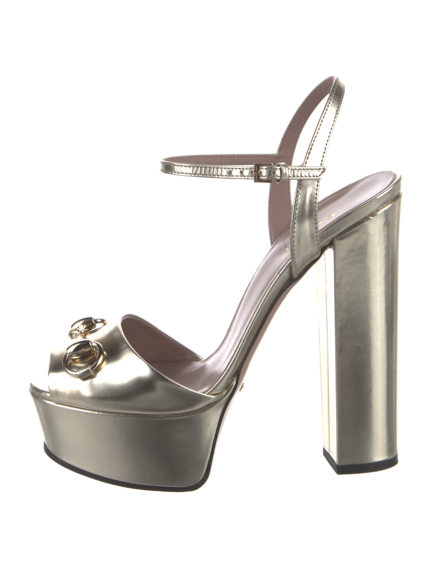 Gucci Horsebit Accent Leather Slingback Pumps