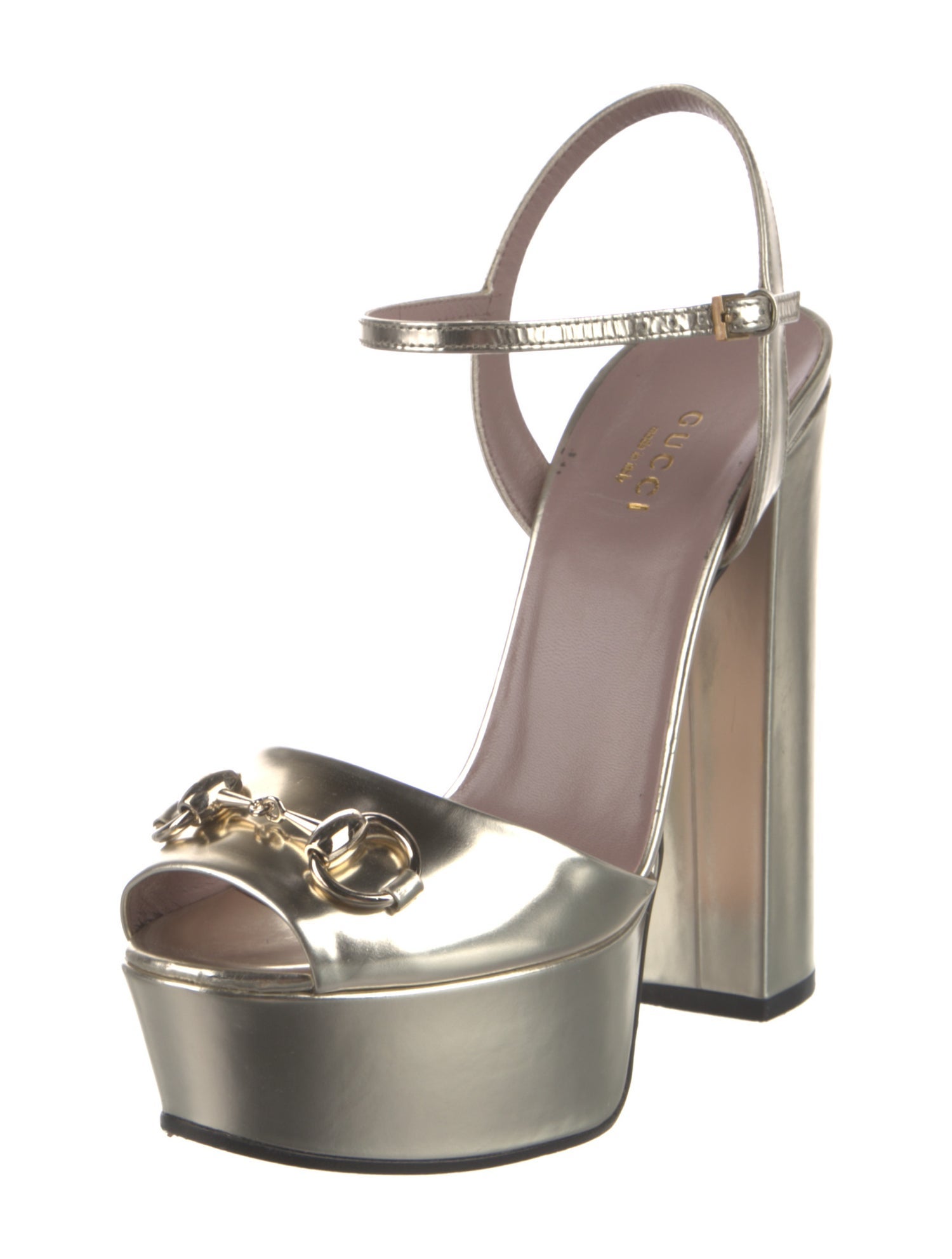 Gucci Horsebit Accent Leather Slingback Pumps