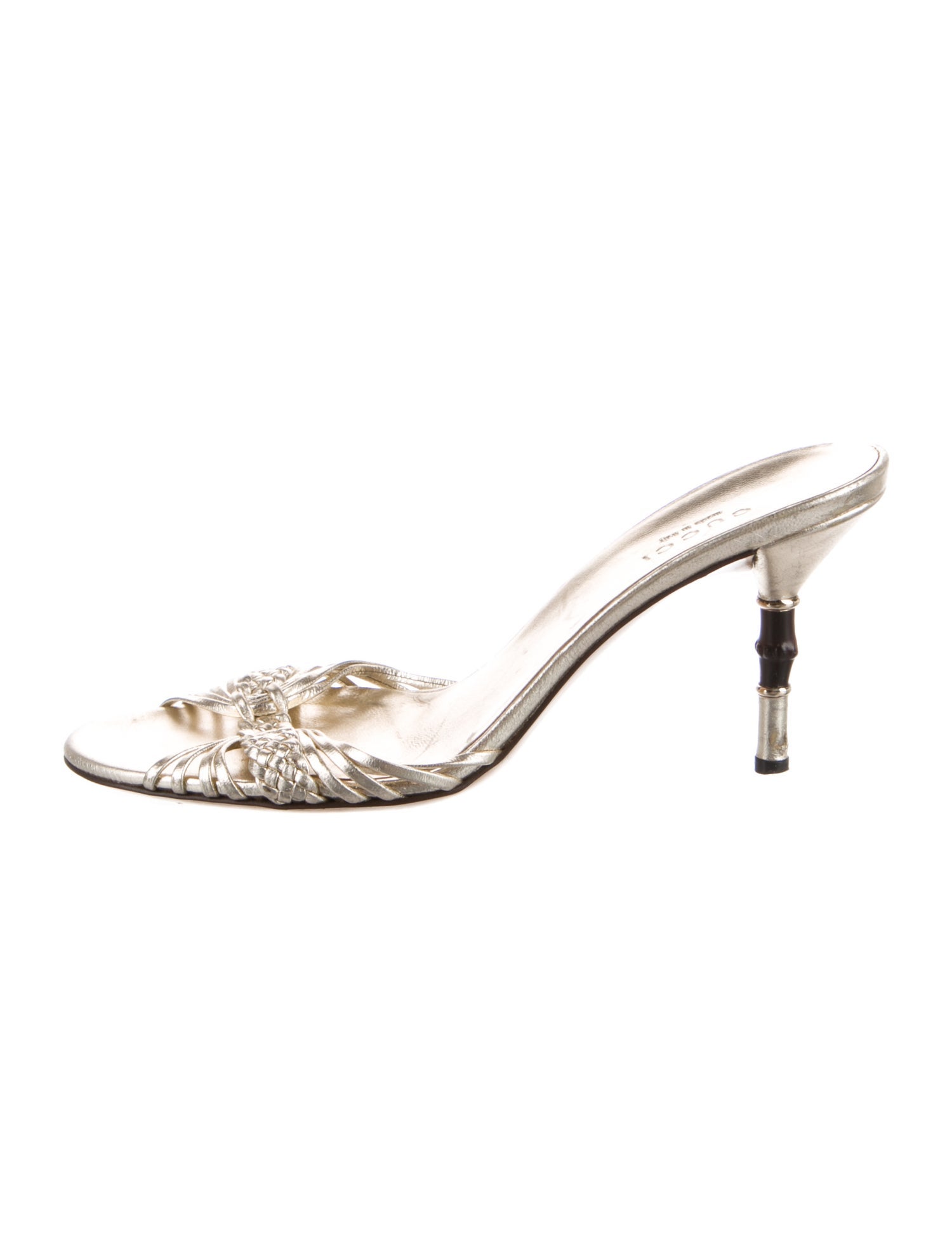 Gucci Bamboo Accent Leather Slides