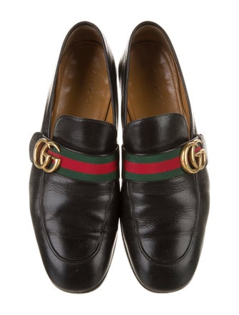 Gucci Web Accent Leather Dress Loafers