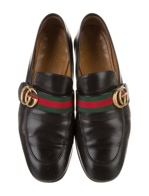 Gucci Web Accent Leather Dress Loafers