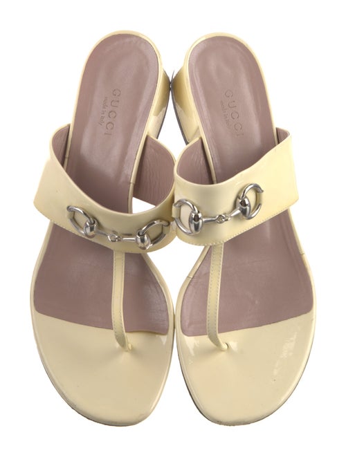 Gucci Horsebit Accent Patent Leather Slides