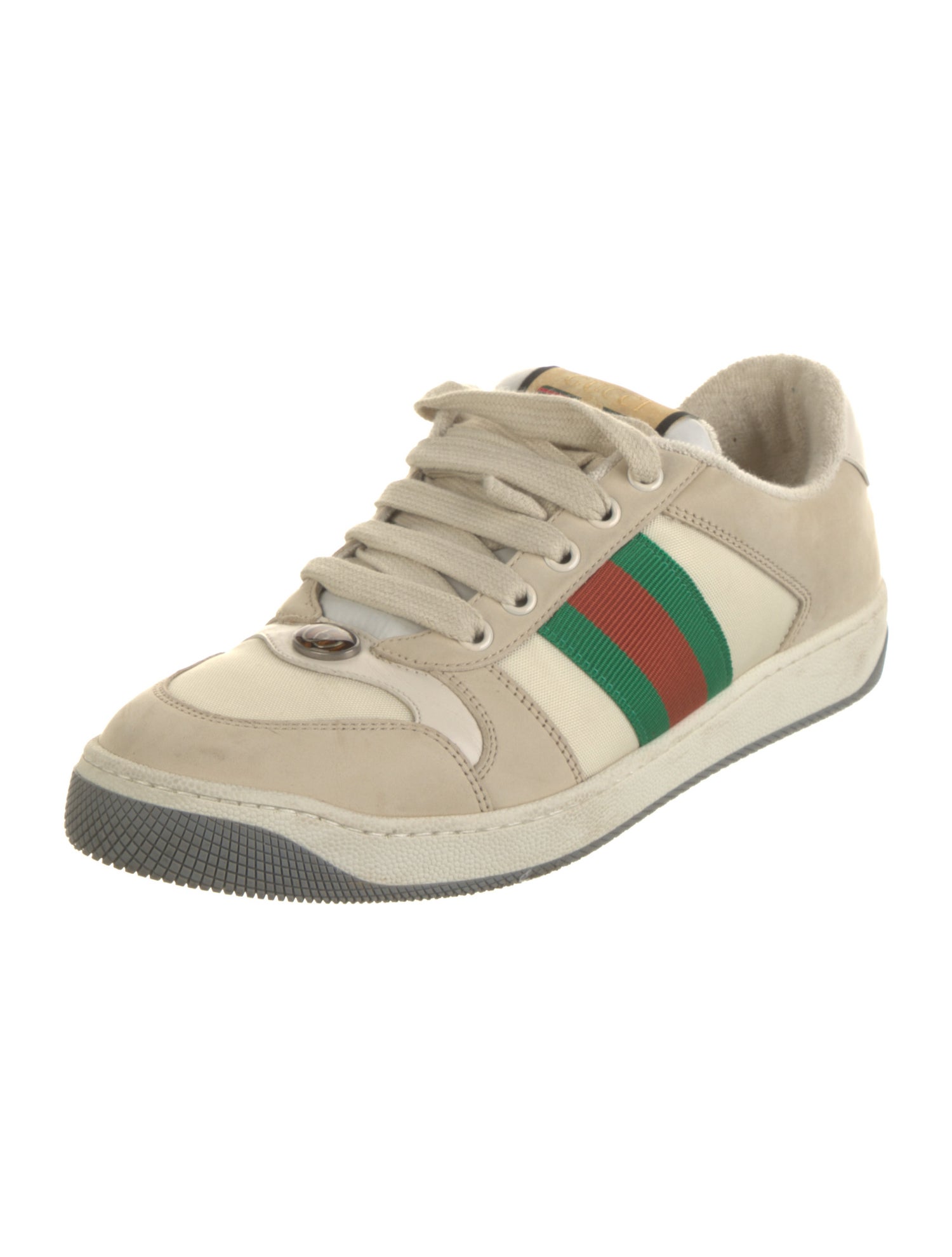 Gucci Suede Colorblock Pattern Sneakers