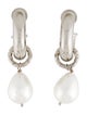 Gucci Faux Pearl Charm Hoop Earrings