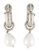Gucci Faux Pearl Charm Hoop Earrings