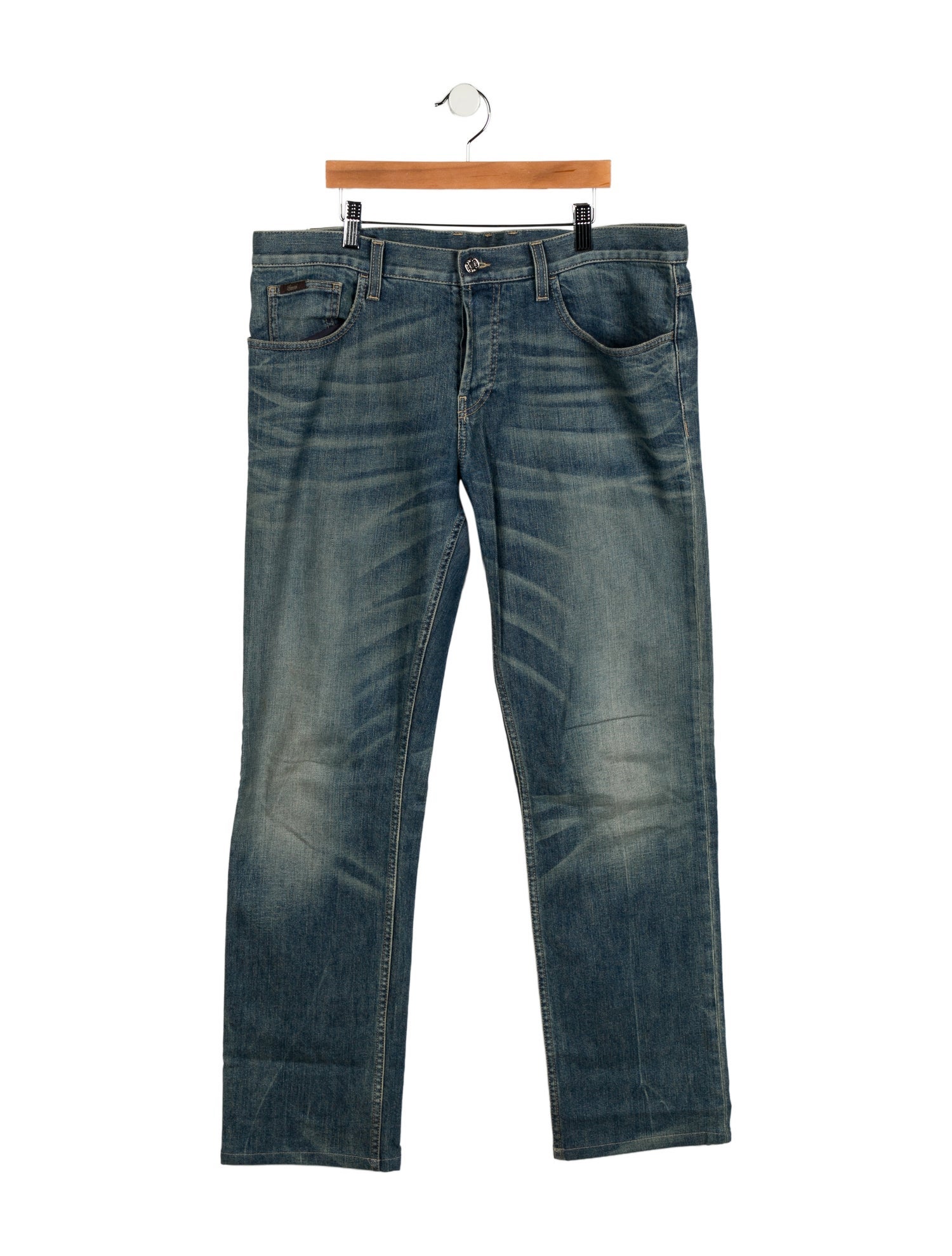 Gucci Web Accent Straight-Leg Jeans