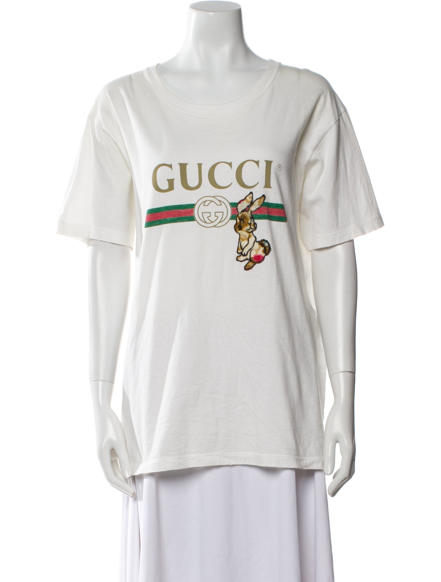 Gucci Web Accent Scoop Neck T-Shirt