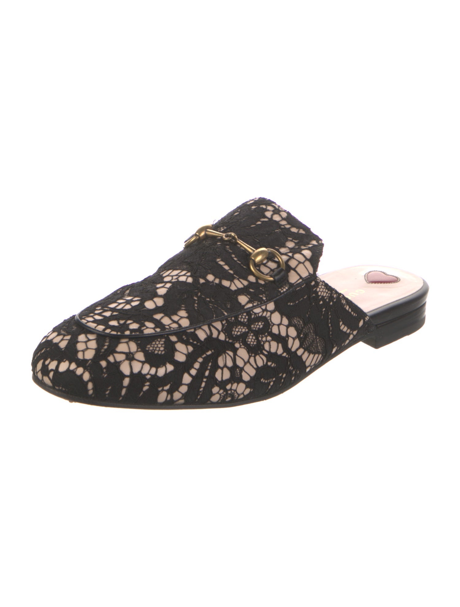 Gucci Horsebit Accent Lace Mules