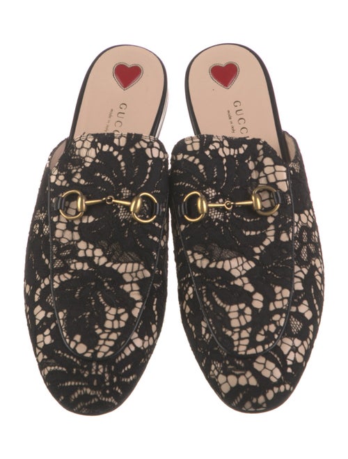 Gucci Horsebit Accent Lace Mules
