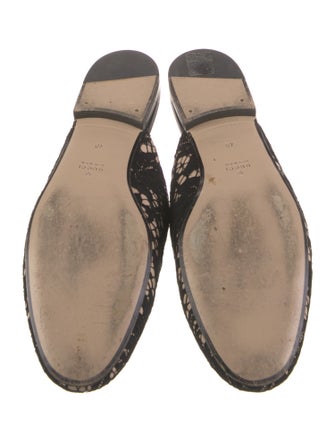 Gucci Horsebit Accent Lace Mules