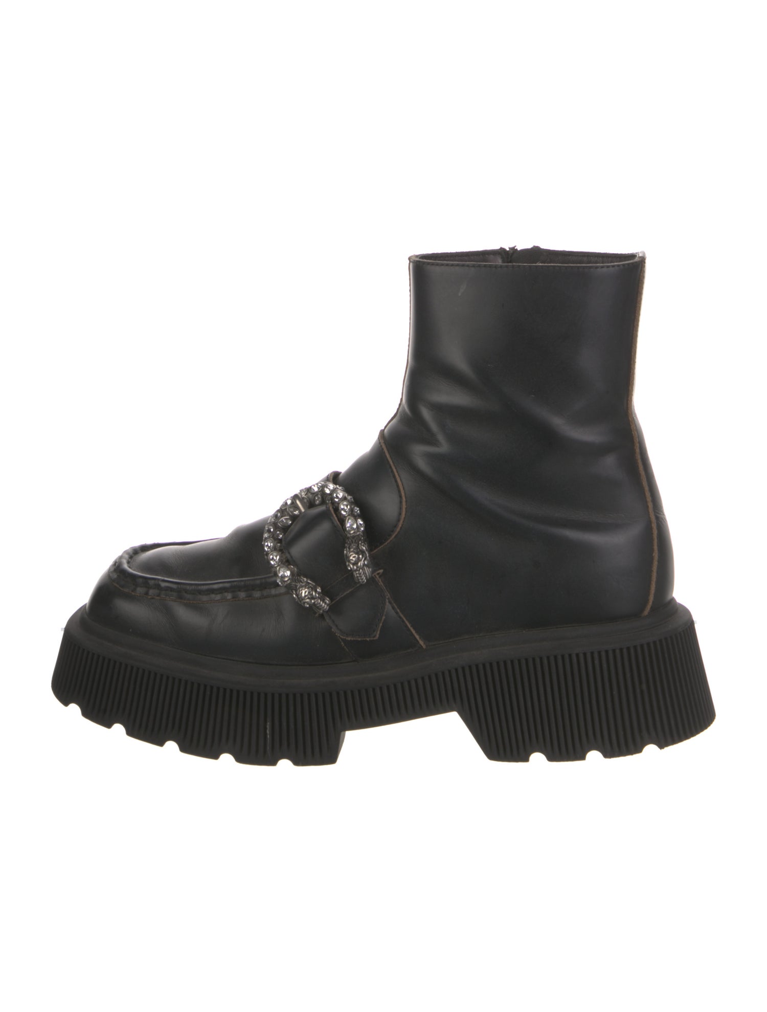 Gucci Dionysus Accent Leather Combat Boots