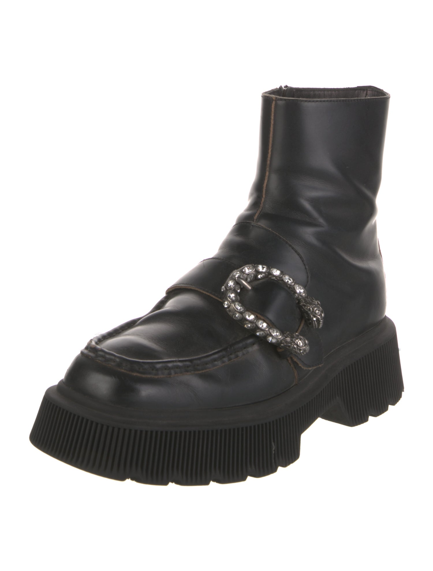 Gucci Dionysus Accent Leather Combat Boots