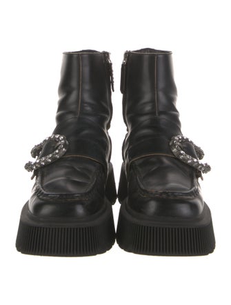Gucci Dionysus Accent Leather Combat Boots