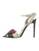Gucci Web Accent Leather Sandals