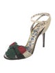 Gucci Web Accent Leather Sandals