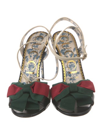 Gucci Web Accent Leather Sandals