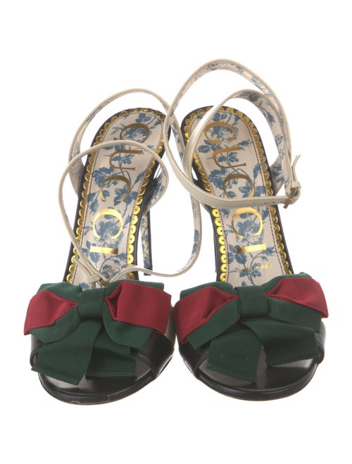 Gucci Web Accent Leather Sandals