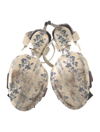 Gucci Web Accent Leather Sandals