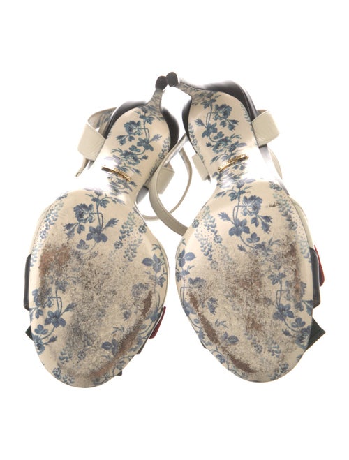 Gucci Web Accent Leather Sandals