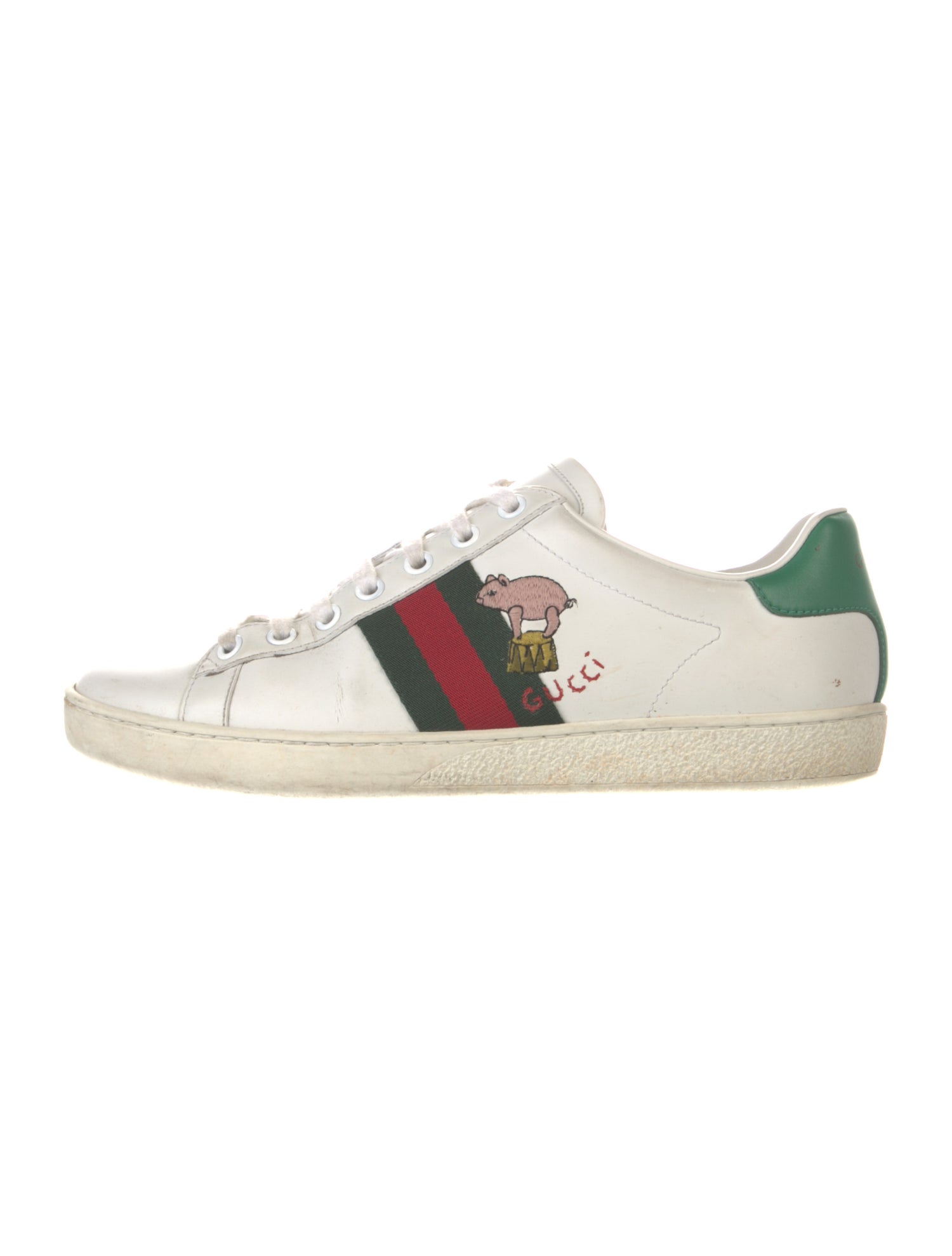 Gucci Web Accent Leather Sneakers