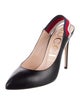 Gucci Sylvie Web Accent Leather Slingback Pumps