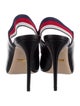 Gucci Sylvie Web Accent Leather Slingback Pumps