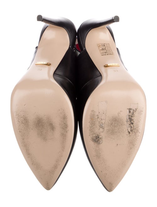 Gucci Sylvie Web Accent Leather Slingback Pumps