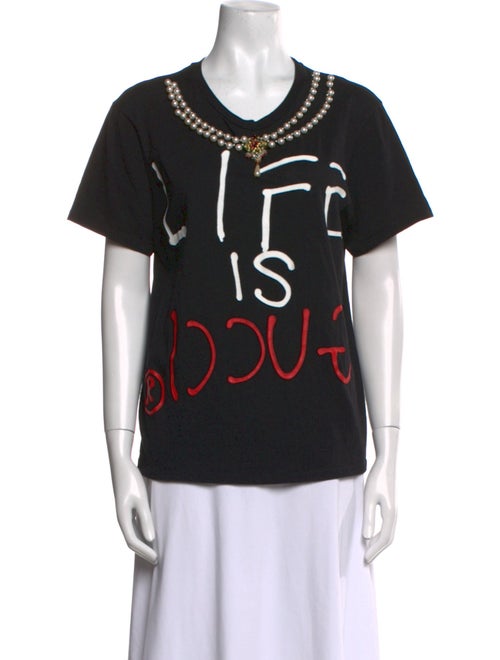 Gucci Life Is Gucci Graphic Print T-Shirt