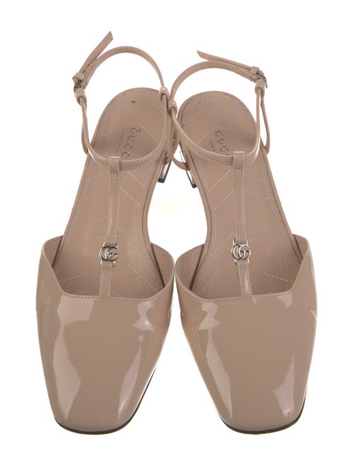 Gucci Double G Logo Patent Leather Slingback Flats