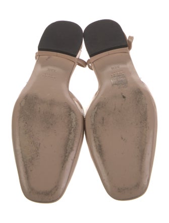 Gucci Double G Logo Patent Leather Slingback Flats