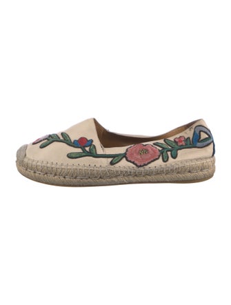 Gucci Leather Floral Print Espadrilles