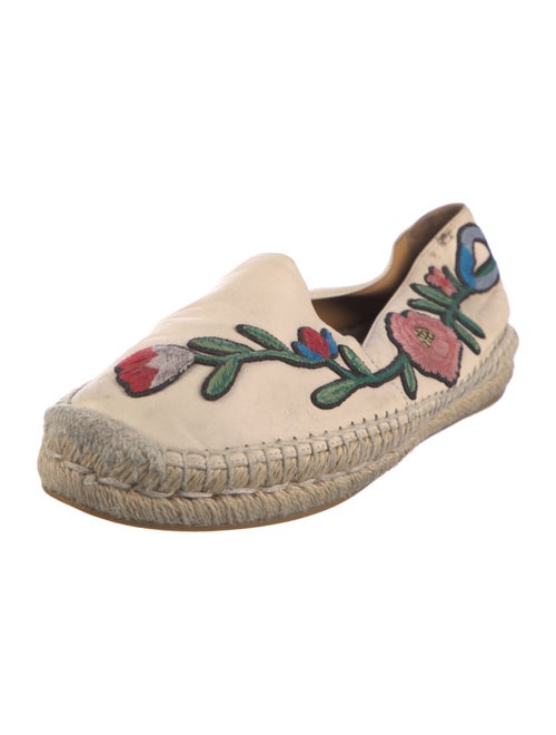 Gucci Leather Floral Print Espadrilles