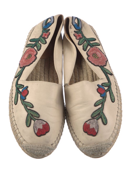 Gucci Leather Floral Print Espadrilles
