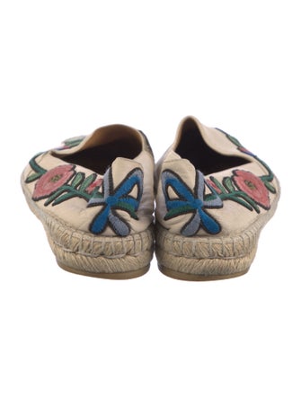 Gucci Leather Floral Print Espadrilles
