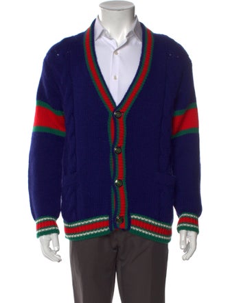 Gucci Web Accent Wool Cardigan