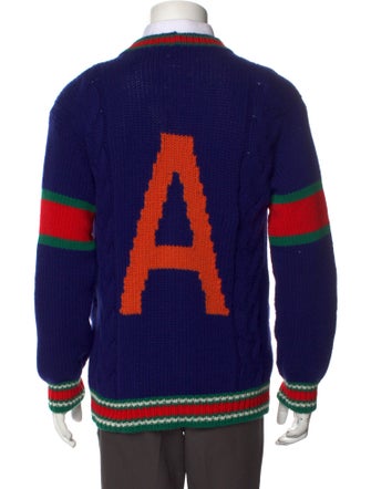 Gucci Web Accent Wool Cardigan